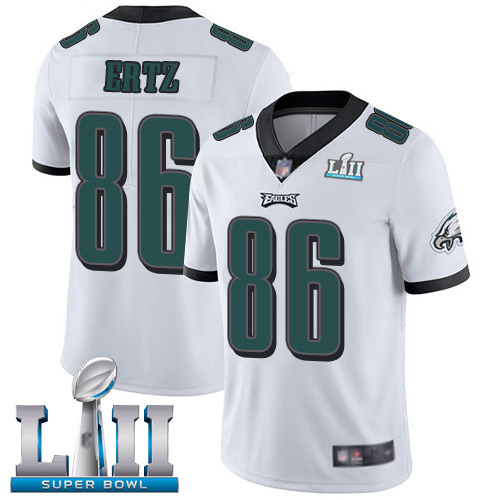 Men Philadelphia Eagles #86 Zach Ertz White Vapor Untouchable NFL Jersey Limited Player Super Bowl LII Football